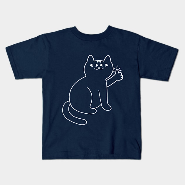 Cat Gives Approval Kids T-Shirt by awesomesaucebysandy